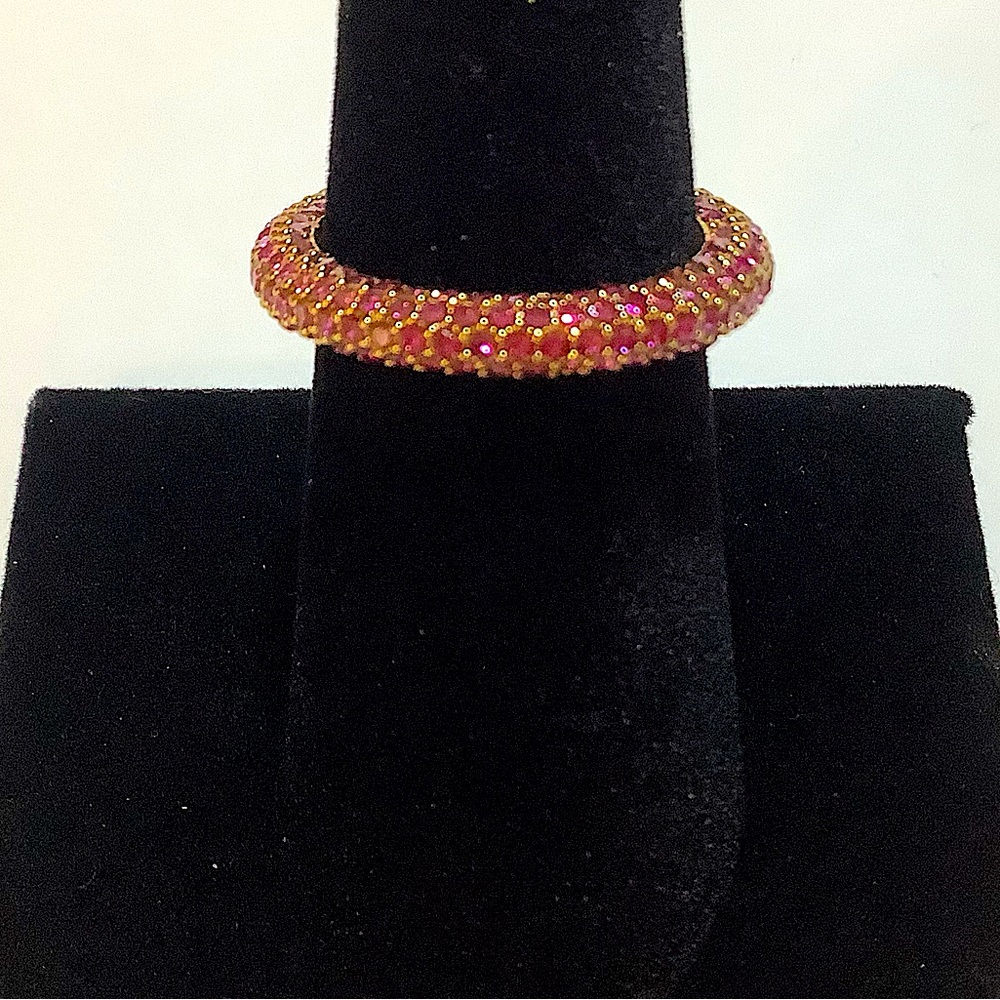 Kurt Geiger London Rainbow Crystal Heart Cocktail Ring 7 New - Picture 3 of 5